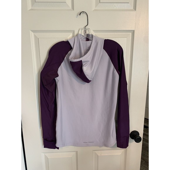 Under Armour Tech Graphic 1/4 Zip Long Sleeve hooded Running Top purple size L - Picture 6 of 11